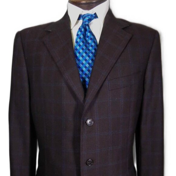 Ermenegildo Zegna Men's Sport Coat – 54R (EU) / 43R (US) – Dark Brown Blue - Picture 4 of 5